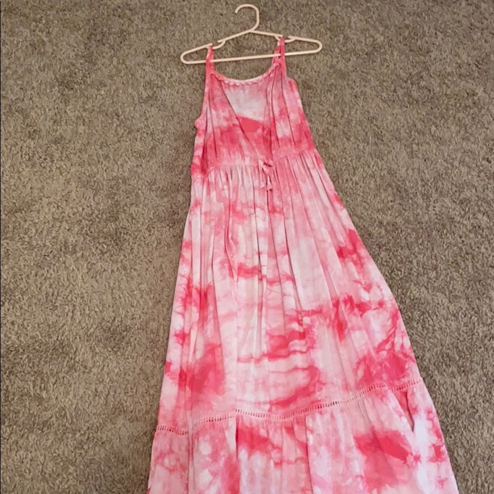 Pink tie dye sun dress